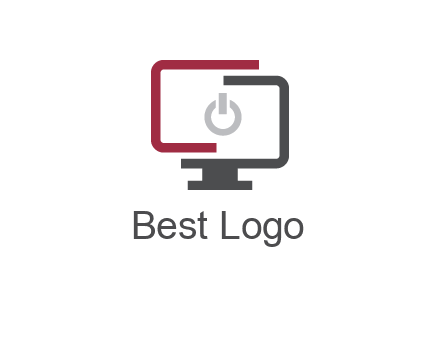 abstract monitor inside power button icon