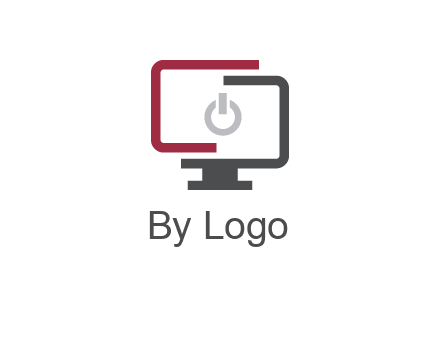 abstract monitor inside power button icon