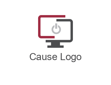 abstract monitor inside power button icon