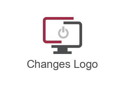 abstract monitor inside power button icon