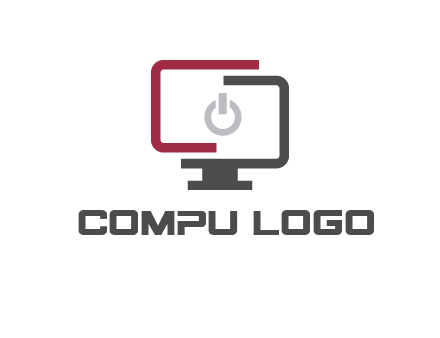 abstract monitor inside power button icon