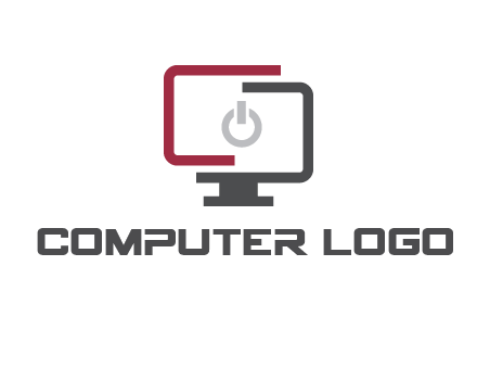 abstract monitor inside power button icon