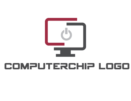 abstract monitor inside power button icon