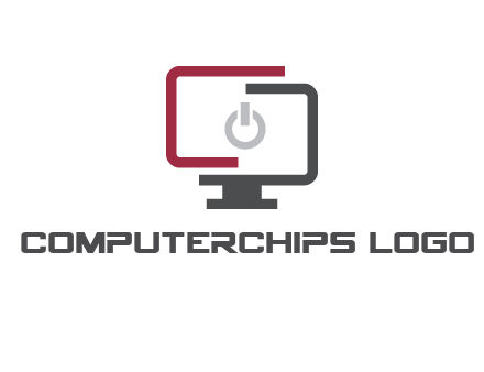 abstract monitor inside power button icon