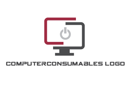abstract monitor inside power button icon