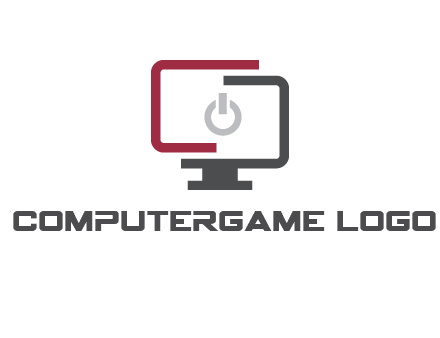 abstract monitor inside power button icon