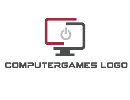 abstract monitor inside power button icon