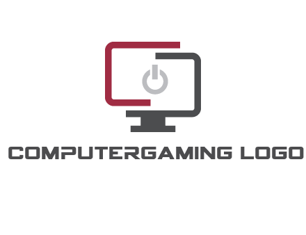 abstract monitor inside power button icon