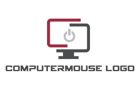 abstract monitor inside power button icon