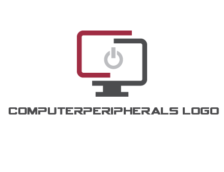 abstract monitor inside power button icon