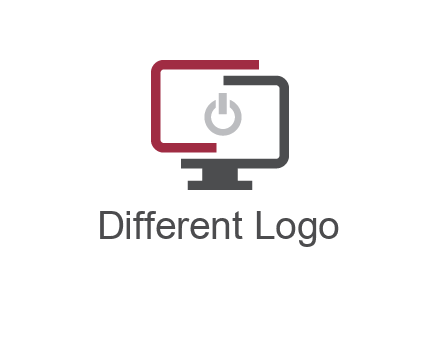 abstract monitor inside power button icon