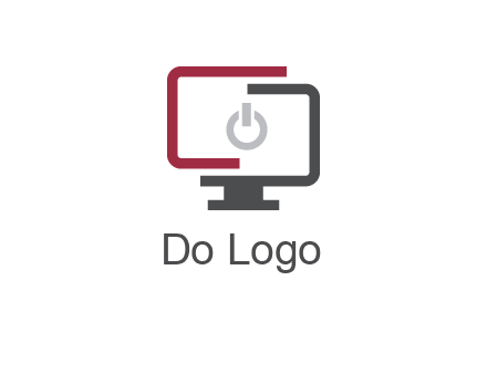 abstract monitor inside power button icon