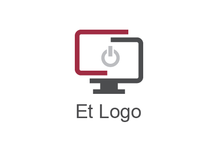 abstract monitor inside power button icon