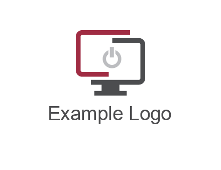 abstract monitor inside power button icon