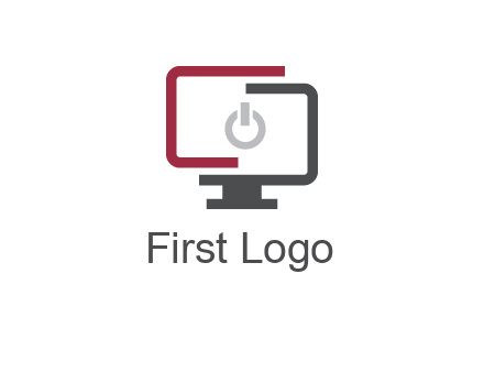 abstract monitor inside power button icon