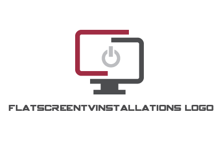 abstract monitor inside power button icon