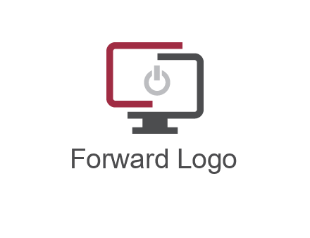 abstract monitor inside power button icon