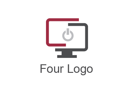 abstract monitor inside power button icon