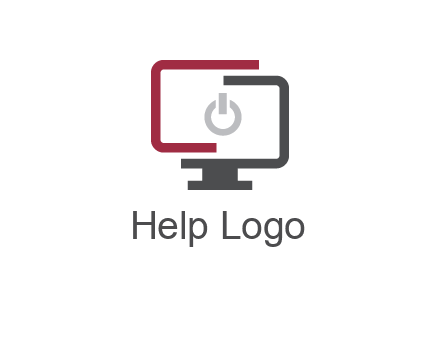 abstract monitor inside power button icon