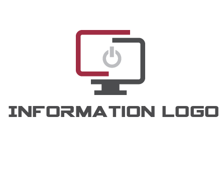 abstract monitor inside power button icon