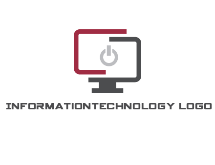 abstract monitor inside power button icon