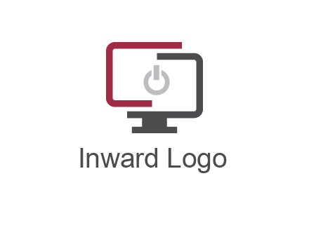 abstract monitor inside power button icon