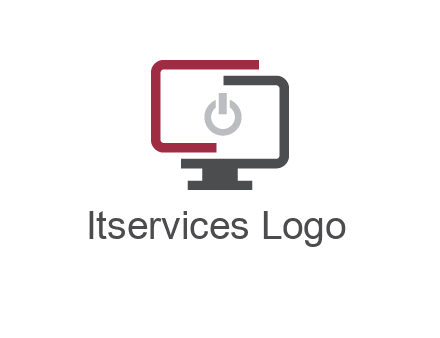 abstract monitor inside power button icon