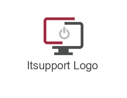 abstract monitor inside power button icon