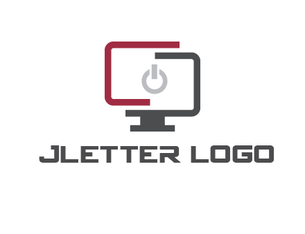 abstract monitor inside power button icon