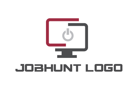 abstract monitor inside power button icon