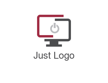 abstract monitor inside power button icon