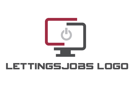 abstract monitor inside power button icon