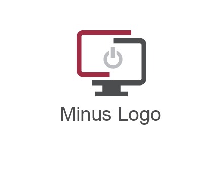 abstract monitor inside power button icon