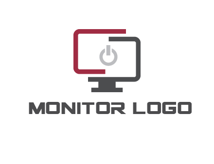 abstract monitor inside power button icon
