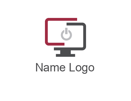 abstract monitor inside power button icon