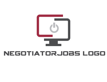 abstract monitor inside power button icon
