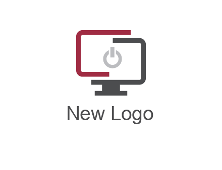 abstract monitor inside power button icon