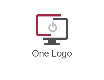 abstract monitor inside power button icon