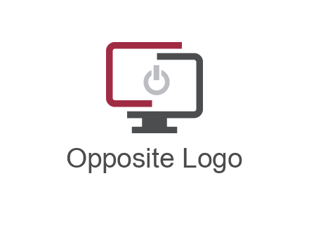 abstract monitor inside power button icon