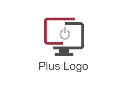 abstract monitor inside power button icon
