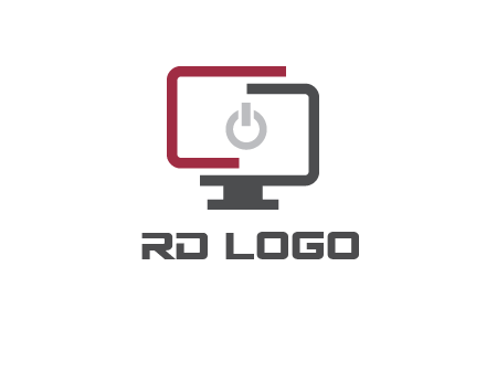 abstract monitor inside power button icon