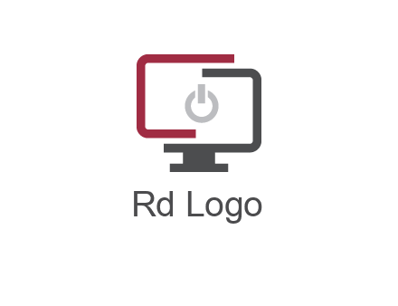 abstract monitor inside power button icon