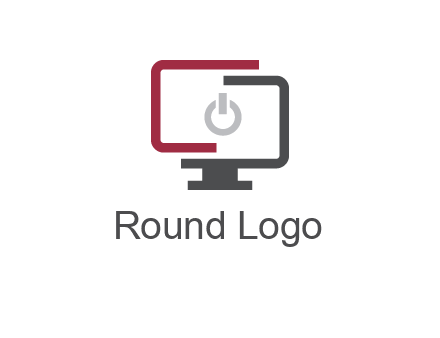 abstract monitor inside power button icon
