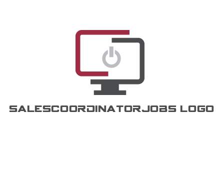 abstract monitor inside power button icon
