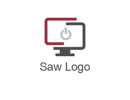 abstract monitor inside power button icon