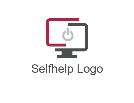 abstract monitor inside power button icon