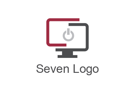abstract monitor inside power button icon
