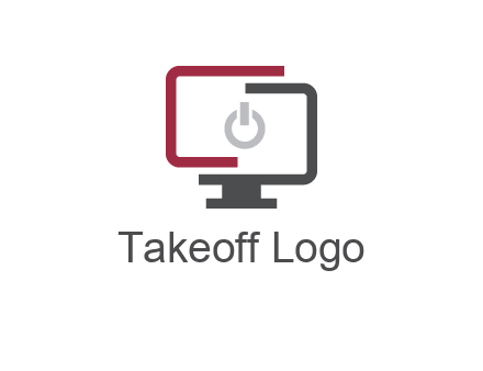 abstract monitor inside power button icon