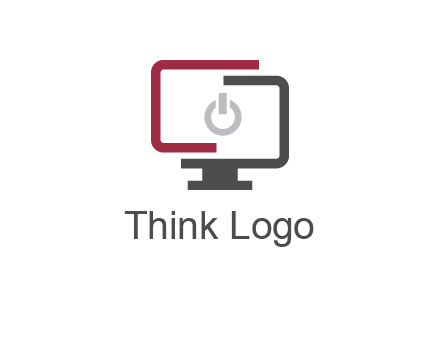 abstract monitor inside power button icon