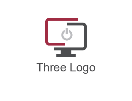 abstract monitor inside power button icon